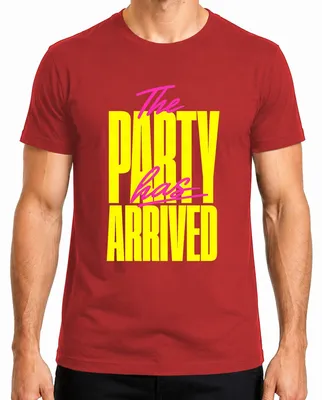 Immagine prodotto di La festa è arrivata! Maglietta da uomo, colore rosso, taglia 3XL, ideale per feste a tema anni '80 e '90