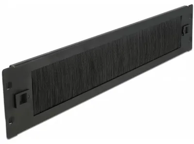 Imagen del producto de Delock, barra de gestión de cables de 19", sin necesidad de herramientas, 2 unidades de altura, color negro