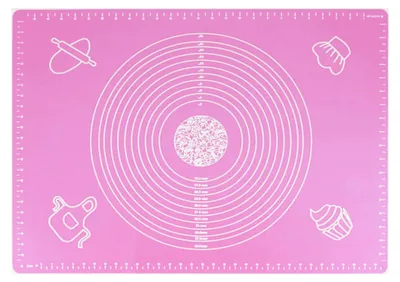 Produktbild von Silikon Backmatte 50 x 40 cm, rutschfeste Backunterlage in Rosa