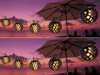 Produktbild von 2er Set LED Outdoor Solarlichterkette Kugeln für Garten Terrasse & Balkon, 4,1 M
