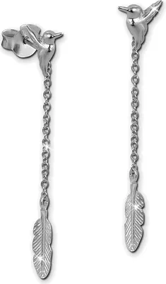 Image de SilberDream Boucles d'oreilles pour femmes Enfants Argent 925 Plume SDO8804J