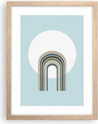 Produktbild von Gerahmtes Poster - Rahmen in heller Eiche - Formen Rad Linien - 30x40 cm - Wand Bild - Wanddeko - Wandbilder - Kunstposter - Wandposter - Bilderrahmen - Bilder - Kunstdruck - P2NPA30x40-4608