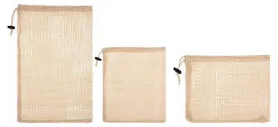 Produktbild von 5 five simply smart - 3 aufbewahrungsbeutel aus baumwolle