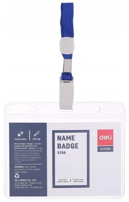 Zdjęcie produktu dla IDENTYFIKATOR POZIOMY ZE SMYCZĄ 105x70MM 10 szt