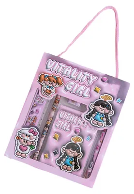 Produktbild von 6-teiliges Schulmaterial-Geschenkset in einer Cartoon-Box, Schreinset für Grundschüler, ideal für den Schulstart, Lernmaterialien für Kinder, Geburtstagsgeschenk oder Weihnachtsgeschenk