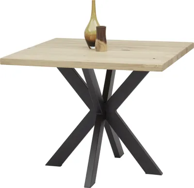 Produktbild von Esstisch >Micky< in Eiche massiv/schwarz - 100x76x100 (BxHxT)