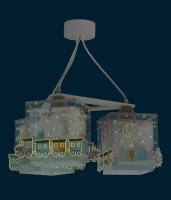 Immagine prodotto di Lampada da soffitto a sospensione per bambini 3 luci The Night Train treno