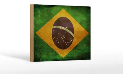 Produktbild von Holzschild Flagge 18x12cm Brasilien Schild