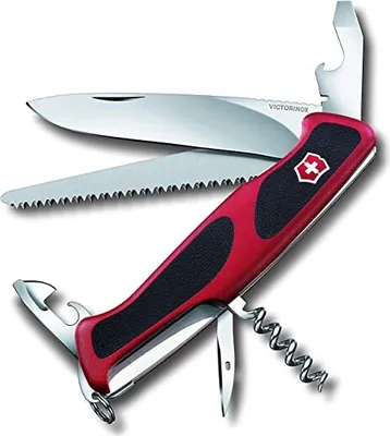 Produktbild von Victorinox RangerGrip 55, 130mm, 2 Komponenten-Schalen, rot/schwarz, Blister 0.9563.CB1