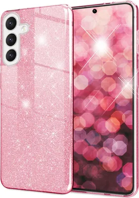 Produktbild von NALIA Hybrid Glitzerhülle für Samsung Galaxy S24 Plus Hülle, Glänzende Glitzer Schutzhülle mit verstärktem Silikon Pink