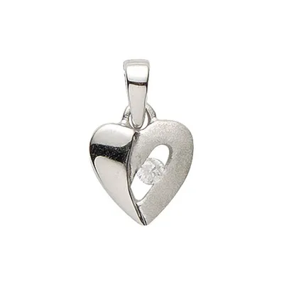 Produktbild von Basic Silber 21.1182S Damen Anhänger Herz Silber Zirkonia weiß