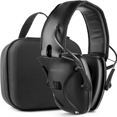 Obrázok produktu pre Elektronické slúchadlá na ochranu sluchu pre strelnicu, úroveň ochrany 24 dB, čierna, s puzdrom