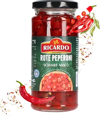 Produktbild von RICARDO Rote Peperoni Chili geschnitten 1 x 250g Gewürzpaprika