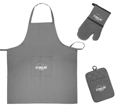 Produktbild von STONELINE® Back- und Kochschürze Set 3-teilig | Grau