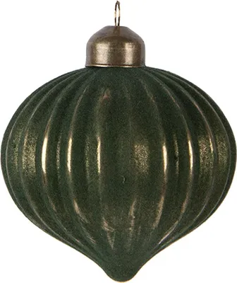Image de Clayre & Eef Boule de Noël Ø 8x9 cm Vert Verre