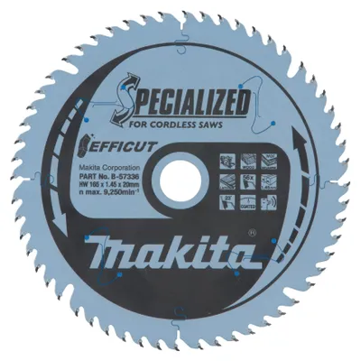 Image de Makita CCXF16556EL SPECIALIZED EFFICUT Lame de scie 165 x 20 x 1,45 mm ( B-57320 ) 56 dents pour bois, stratifiés et plastique