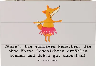 Produktbild von Mr. & Mrs. Panda Geschenkbox Tanzen Geschichten 22 x 15 cm - Grau Pastell - Geschenk, Erzählen, Schatzkiste, Tanzbegeisterte, Choreografie, Teamsport, Box, Sportler