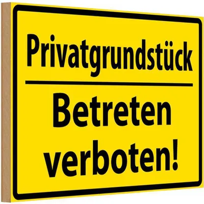 Produktbild von vianmo Holzschild 12x18 cm Privat Betreten verboten Warnschild Hinweisschild