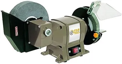 Immagine prodotto di Un affilatore doppio TME 150-200, 250 W, con dimensioni di 200 x 20 x 40 mm e 150 x 12,7 x 20 mm