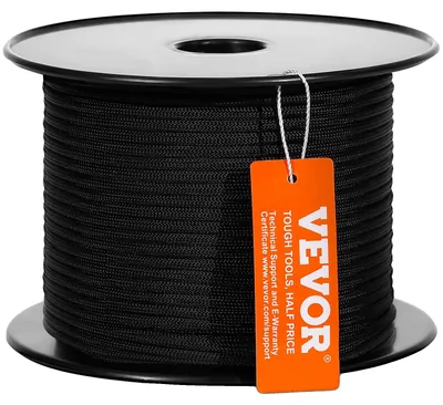 Obrázok produktu pre VEVOR Opletené nylonové lano, 3/16 palca x 250 stôp, 32 prameňov, pevnosť v pretrhnutí 720 libier, vonkajšie horolezecké lano, horolezecké lano na skalnú turistiku, kempovanie, hojdanie, zlaňovanie, záchranu
