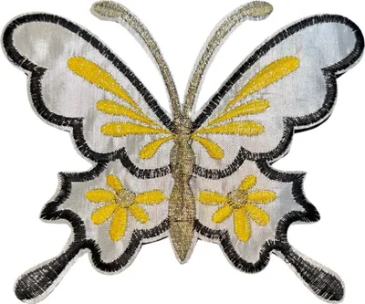 Produktbild von Schmetterlings-Emblem zum Aufbügeln in Silber