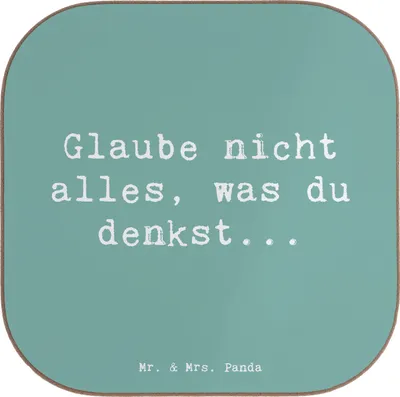 Produktbild von Mr. & Mrs. Panda Untersetzer Spruch Selbstvertrauen und Klarheit - Meeresbrise - Geschenk, gläseruntersetzer, Tischschoner, Motivation, Gefühl, Geschenke, inspirierend