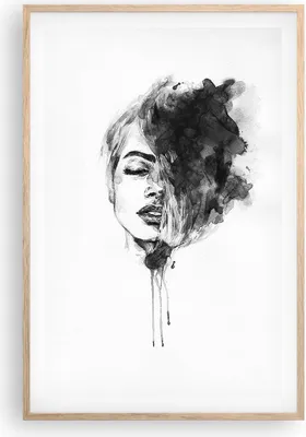 Produktbild von Gerahmtes Poster - Rahmen in heller Eiche - Frau Gesicht Abstraktion - 61x91,5 cm - Wand Bild - Wanddeko - Wandbilder - Kunstposter - Wandposter - Bilderrahmen - Bilder - Kunstdruck - P2NPA61x91-4934