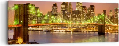Produktbild von Bild auf Leinwand - Leinwandbild - New York Brücke - 90x30cm - Wand Bild - Wanddeko - Wandbilder - Leinwanddruck - Bilder - Kunstdruck - Wanddekoration - Leinwand bilder - Wandkunst - AB90x30-3517