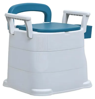 Produktbild von Nachttisch-Toilette, tragbare Toilette für Erwachsene, Toilettenstuhl mit abnehmbarer Armlehne, mobile tragbare Toilette, Töpfchen für Senioren