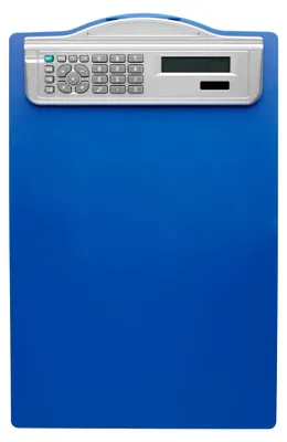 Produktbild von 15 Klemmbretter mit Solarrechner, DIN A4, blau