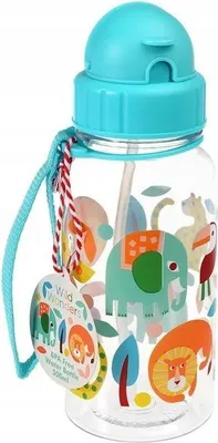 Produktbild von B.BOX Trinkflasche mit Strohhalm und Wildtiermotiven