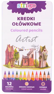 Produktbild von Strigo Buntstifte für Künstler, 12 Farben Set, Weicher Graphit