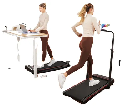 Obrázok produktu pre Walking Pad, skladací dizajn, nastaviteľné madlá, ČERVENÁ