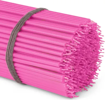 Produktbild von 250x Stabkerzen rosa Rußfrei Tropffrei dünn L 16cm Premium Paraffinwachs 36120