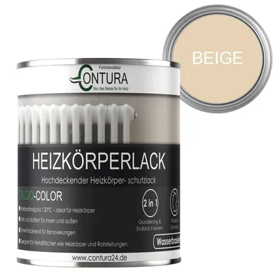 Produktbild von Contura 375ml Heizkörperlack Glänzend Heizungslack Heizkörperfarbe Heizung Farbe Radiator Metalllack - Beige RAL 1001