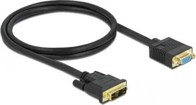 Zdjęcie produktu dla DeLOCK Przewód DVI 12+5 męski na VGA żeński 1 m, 1 m, DVI, VGA (D-Sub), Męska, Żeńska, Prosty