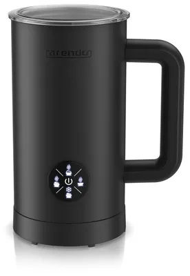 Produktbild von Arendo Milchaufschäumer Milk Sphere mit 500 W und 4 Modi für warmen und kalten Milchschaum, bis 150 ml aufschäumen und bis 300 ml erwärmen, Milchschäumer, 1 Stück, schwarz