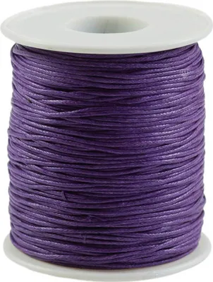 90 Meter / 1 Spule gewachste Baumwollschnur, 1mm lila