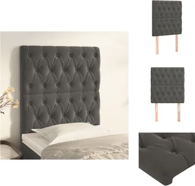 Immagine prodotto di vidaXL Testiere 2 pz. Velluto grigio scuro 80x7x78/88 cm - Testate e piedi