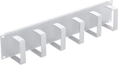 Produktbild von 19" Kabelführungsleiste 2HE mit 6 Metallbügeln 85x70 mm