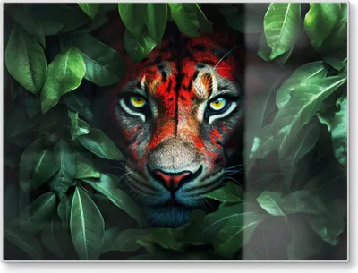 Produktbild von DEQORI Schneidebrett Glas 40x30 cm 'Dschungelblick' Schneideplatte Servierplatte groß