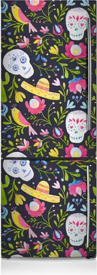 Produktbild von Kühlschrankmagne Kühlschrank Magnetfolie Dekoration 60x190 cm - Mexikanisches Thema.