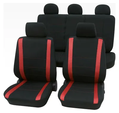 Produktbild von Universelle Autositzbezüge Komplettset 11-teilig - Samoa rot, Eco Class mit SAB 1 Vario