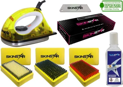 Produktbild von SKINSTAR Starter Ski Wachs Set Wachsbügeleisen Bürsten Wachs Reiniger 7-teilig