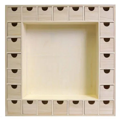 Image de Calendrier de l'Avent carré en bois 39 x 39 cm