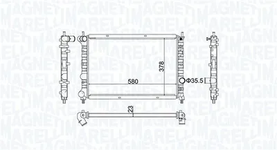 Produktbild von MAGNETI MARELLI 350213192100 Kühler Wasserkühler Motorkühler für ALFA ROMEO 156 (932) für LANCIA LYBRA SW (839BX)