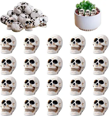 Zdjęcie produktu dla Miniaturowe figurki szkieletów, 1,8 x 1,8 cm, 20 sztuk, dekoracja na Halloween