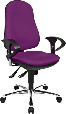 Produktbild von Topstar Bürostuhl Support ®Syncro Deluxe, 8559U G03 Stoff lila, Gestell chrom