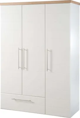 Produktbild von roba Kleiderschrank 'Nele', 3-trg. Schrank, mit einer Schublade, weiß, Kranz in 'Artisan Eiche'