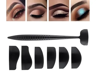 Produktbild von GKA 6 Stück Augenlider Schablonen aus Silikon für Lidschatten Schminken Augen Set Schablone perfekter Lidschatten Makeup Tool